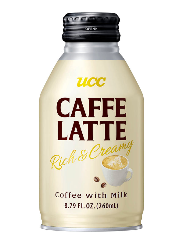 UCC Ready to Drink Caffe Latte, 8.79 FL OZ, Delicious, Rich and Creamy, Convenient Bottled Coffee Drinks For On-the-Go, Imported from Japan, 8.79oz