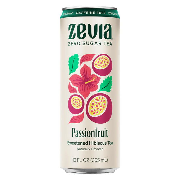 Zevia, Organic Caffeine Free Sweetened Hibiscus Passionfruit Tea, 12 Fl Oz