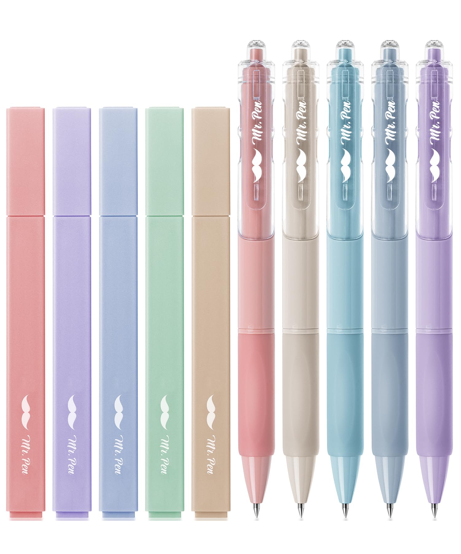 Mr. Pen Aesthetic Highlighters Gel Pens Pastel 10-Pack