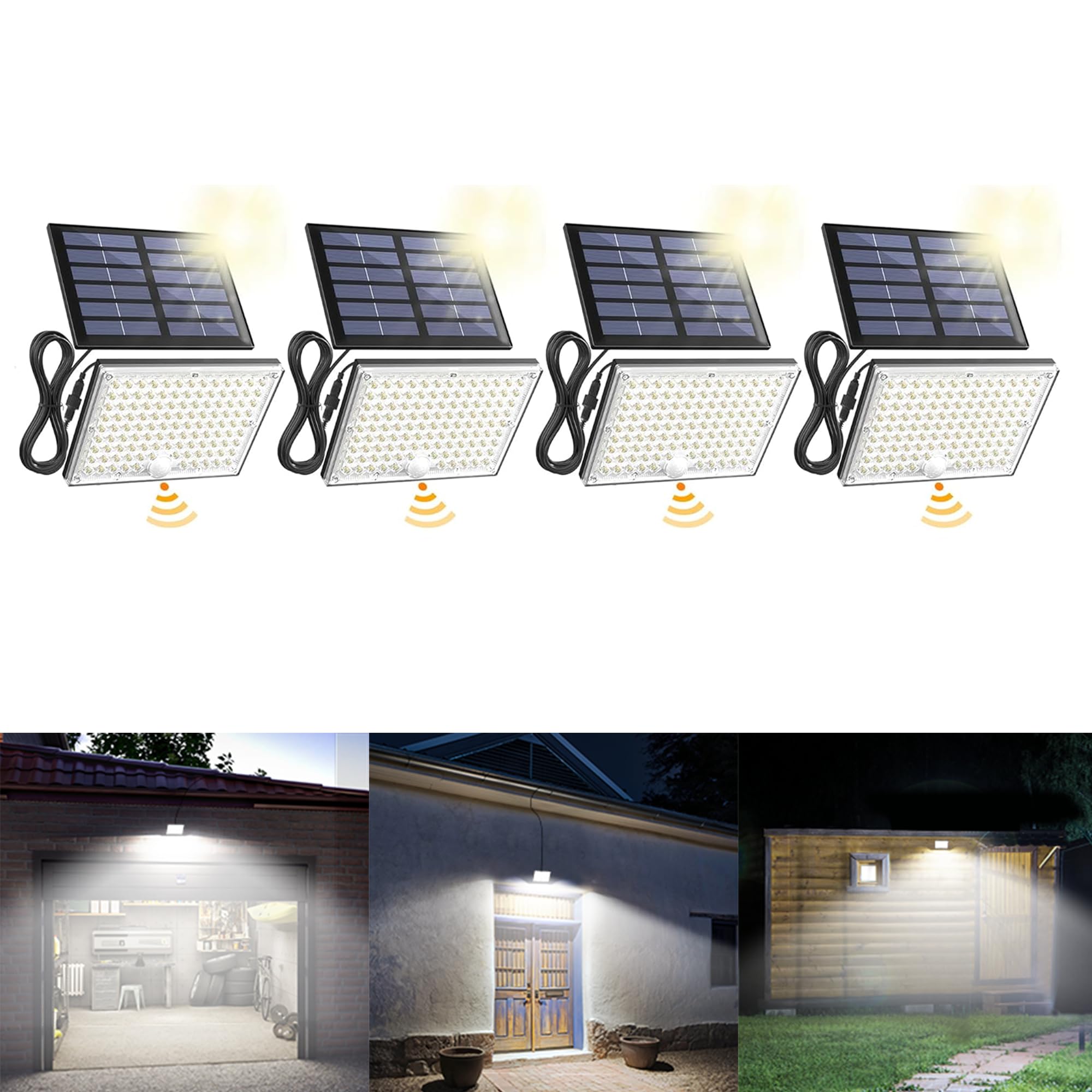 SUPERDANNY Solar Motion Sensor Flood Lights 4-Pack