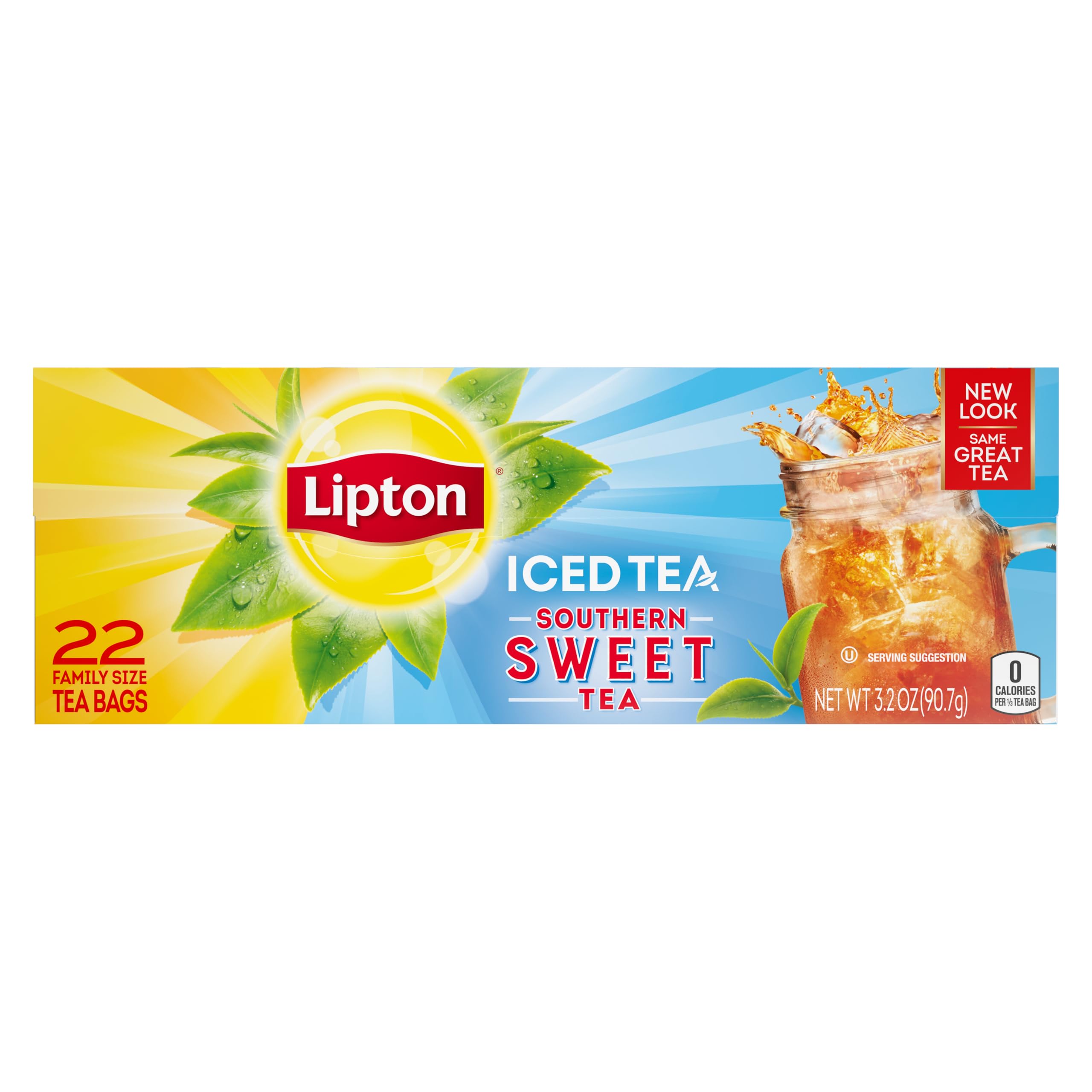 Lipton Southern Sweet Iced Tea Bags, Family Size Zero Calories, 22 Total Bags