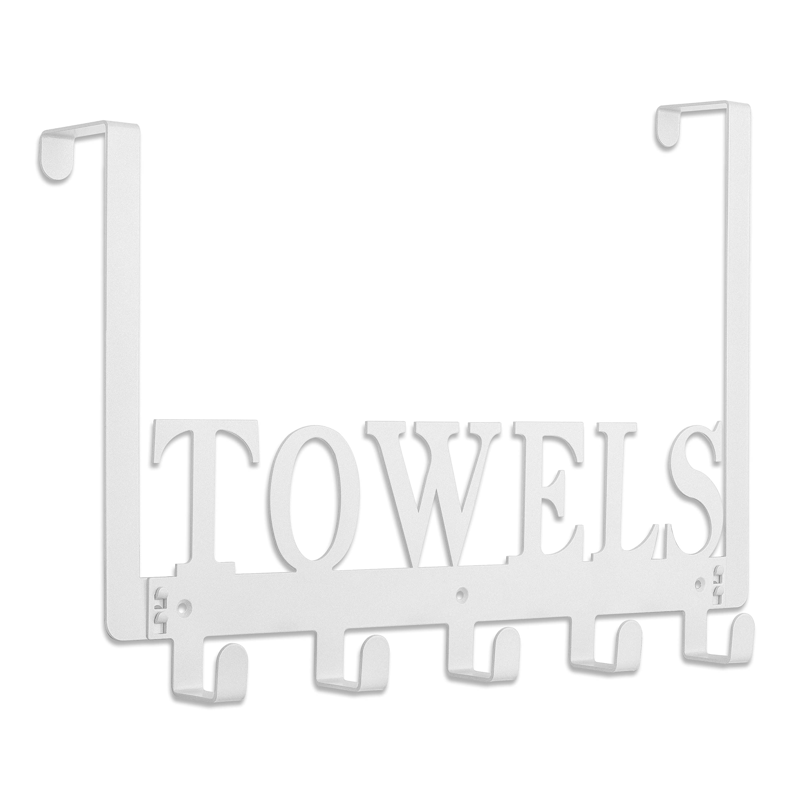 Kuhome Over Door Towel Hooks Rack White