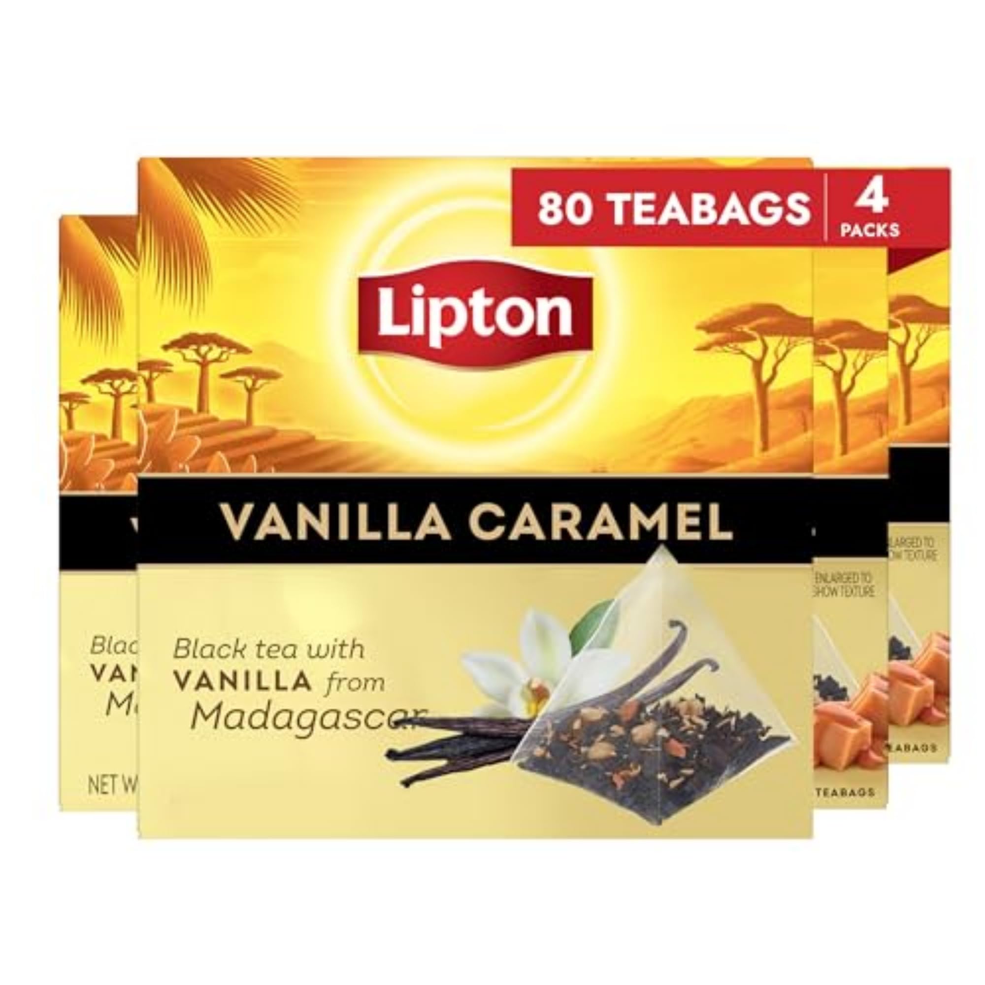 Lipton Vanilla Caramel Black Tea Pyramid Bags 80 Count