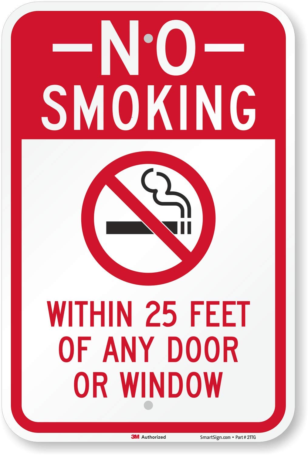 SmartSign No Smoking Reflective Aluminum Sign