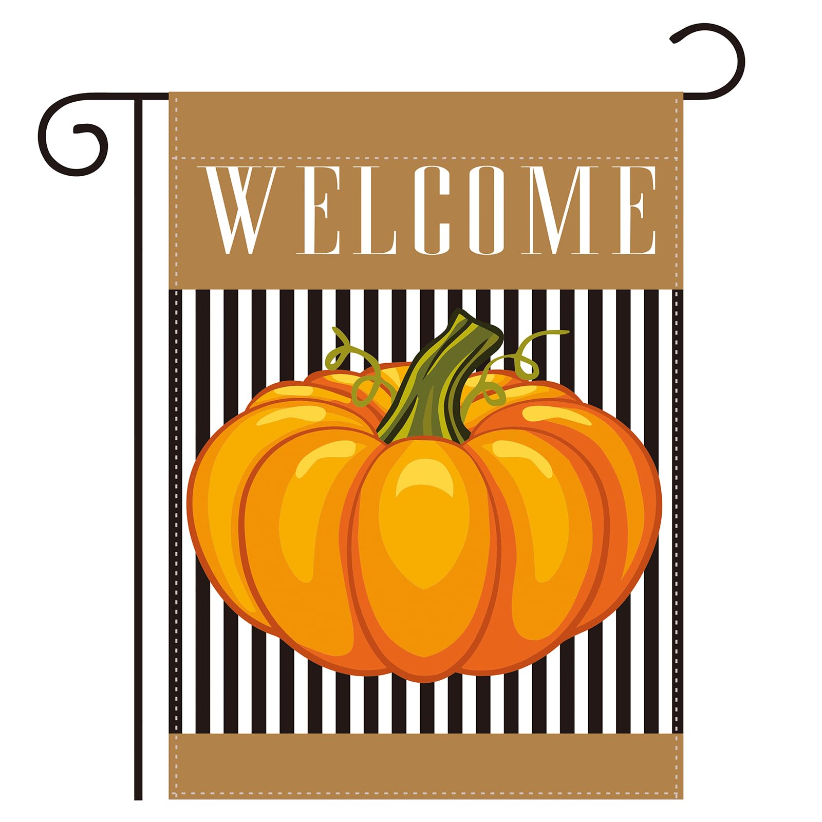 Fall Pumpkin Garden Flag Burlap 12x18 Inch