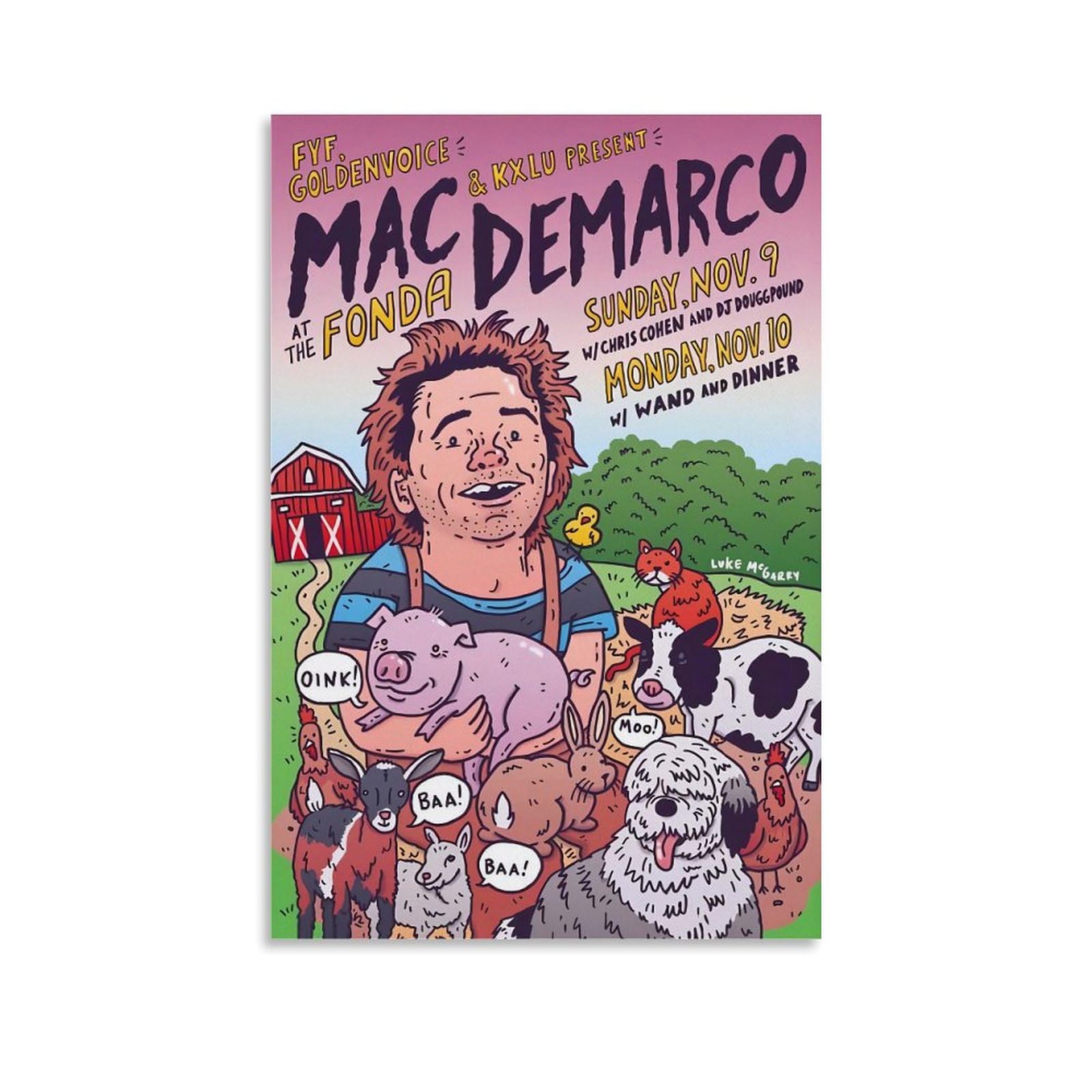 YOiqi Mac Demarco Vintage Poster Canvas 12x18 Inch