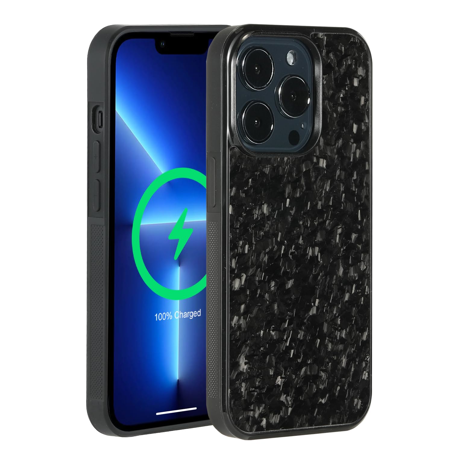 molzar iPhone 13 Pro Real Carbon Fiber MagSafe Case Glossy Black