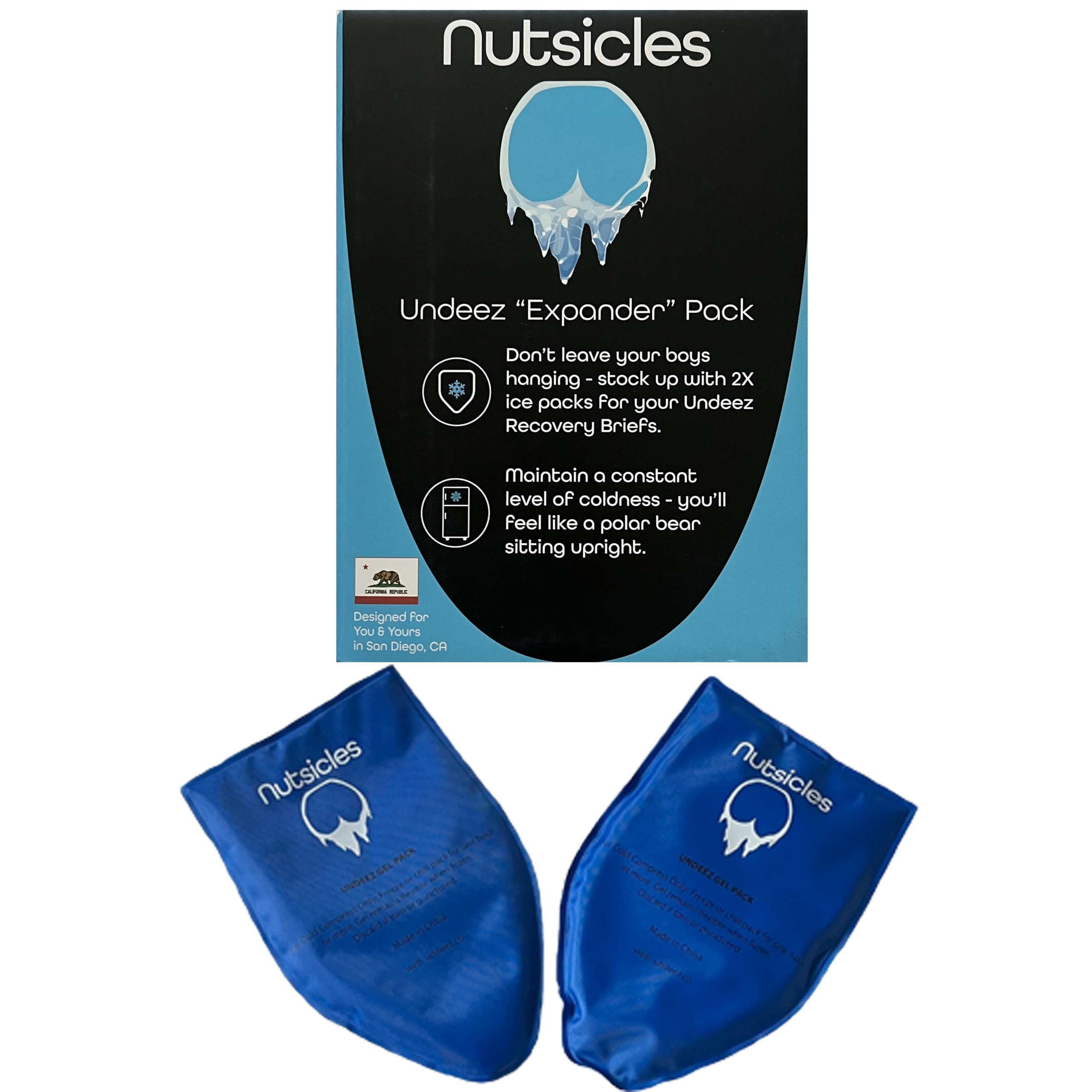 Nutsicle Vasectomy Recovery Ice Pack Inserts Blue 2 Pack