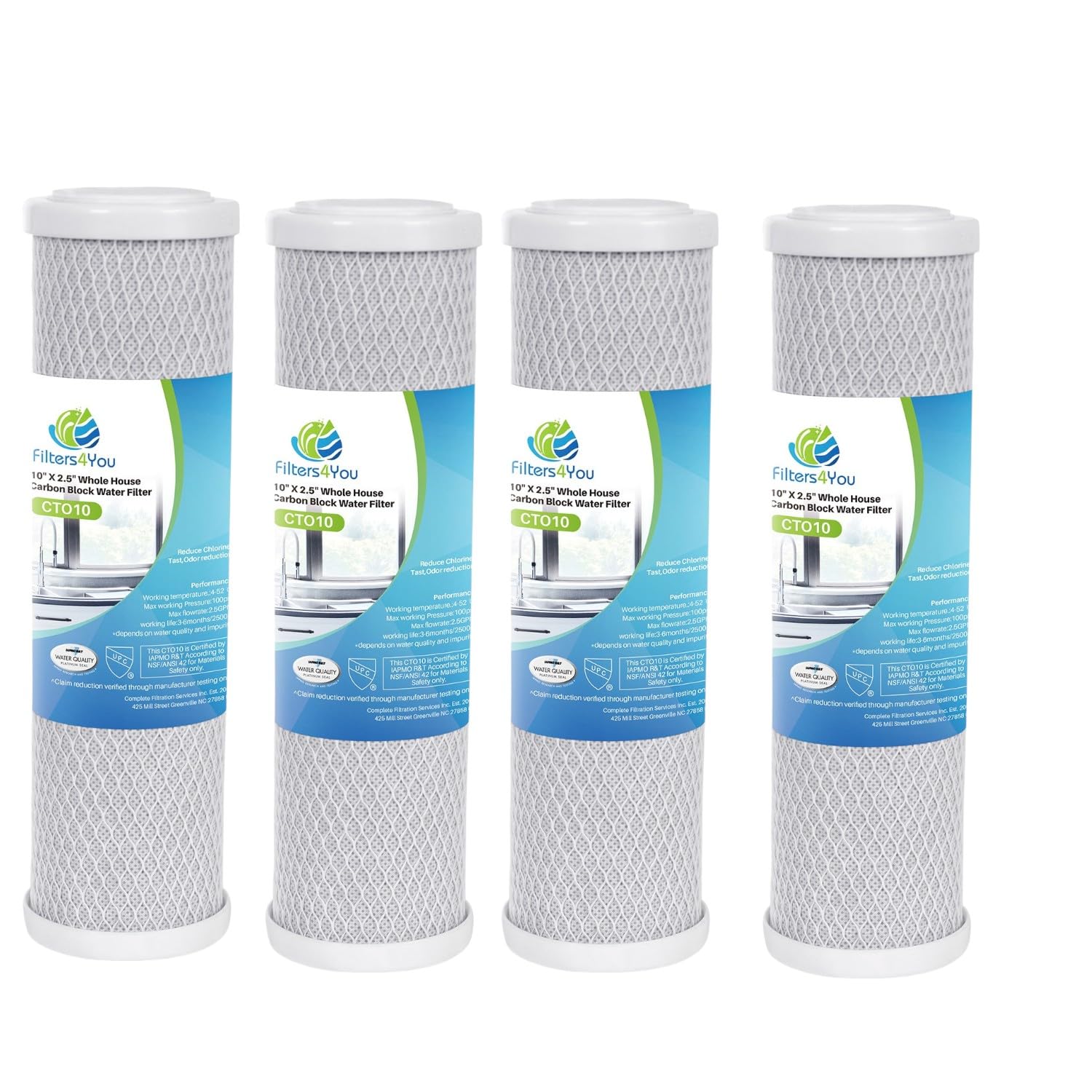 CFS Carbon Block Water Filter Cartridge 4-Pack