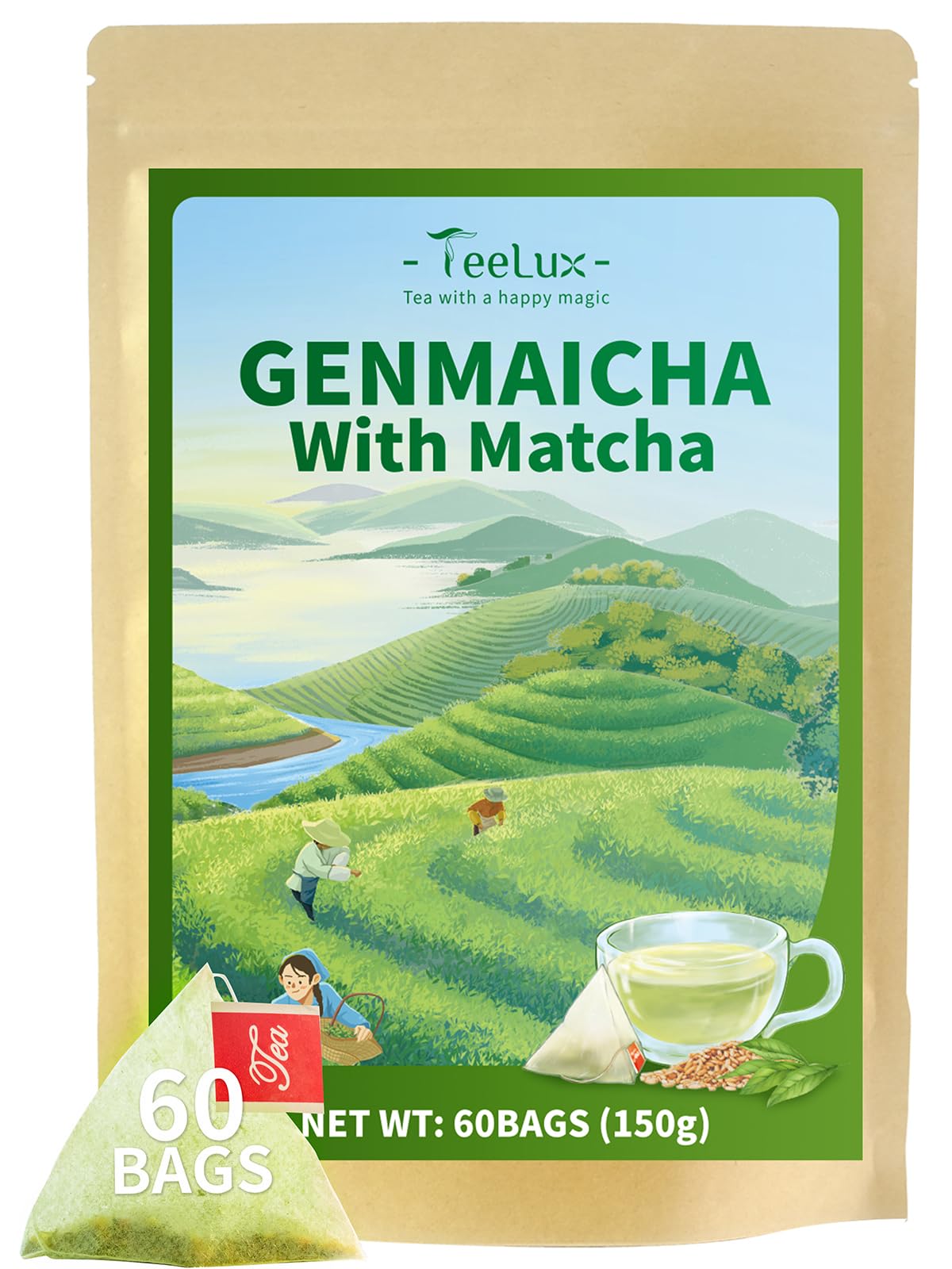 TeeLux Genmaicha Tea Bags 60-Count