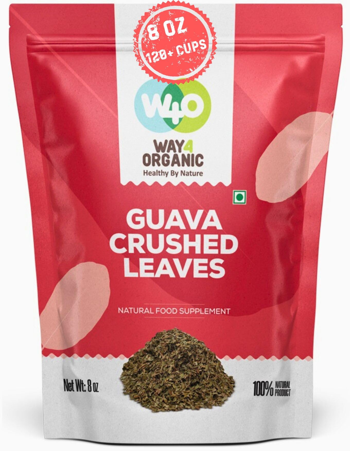 Guava Leaf Tea (Dried Crushed Leaves, Not Powder) 8 Oz, Hair Re-Growth, Skin & Nails, No Preservatives, 100% Pure Guava Leaves (1 Pack(8 Oz))
