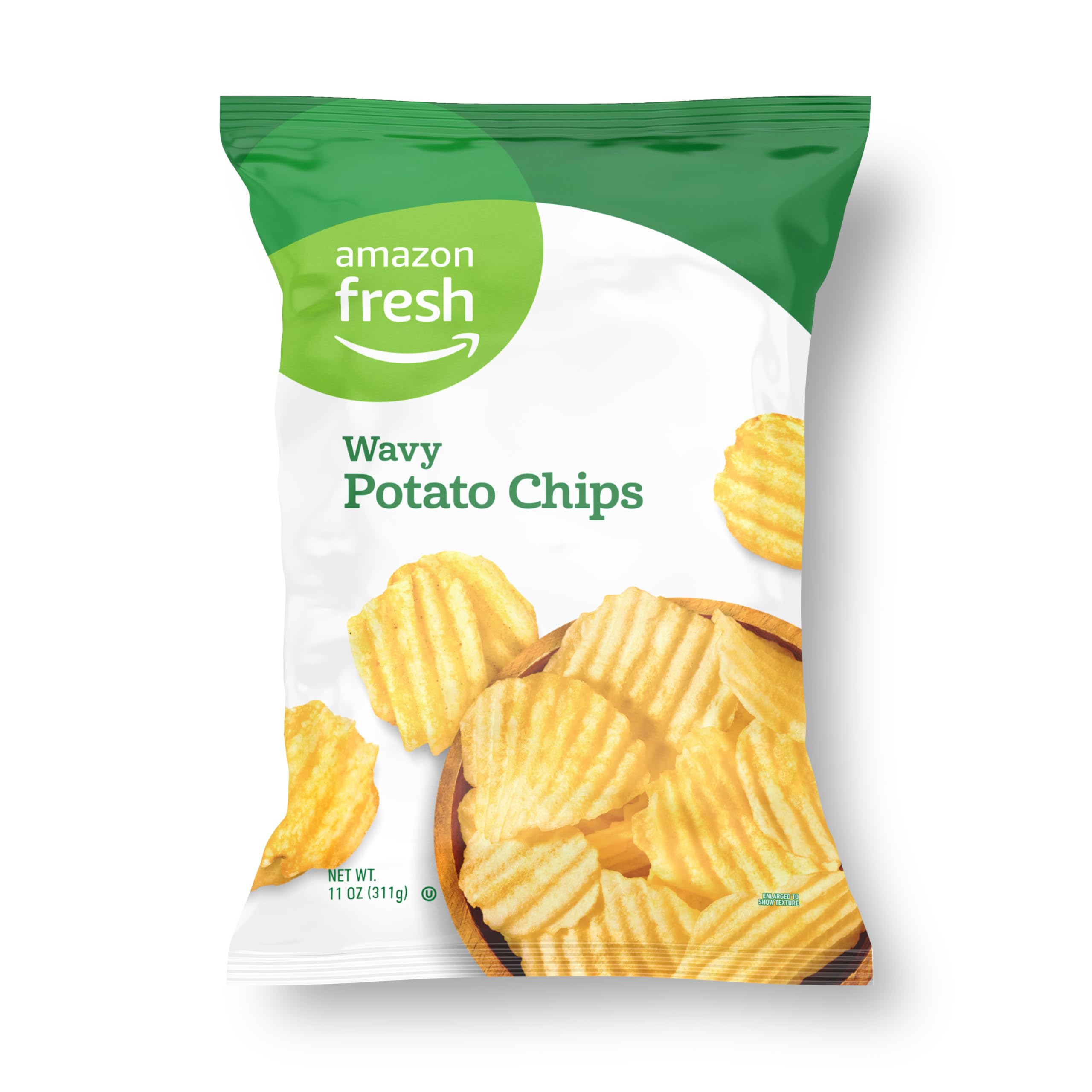 Amazon Fresh Wavy Potato Chips Bag 11oz