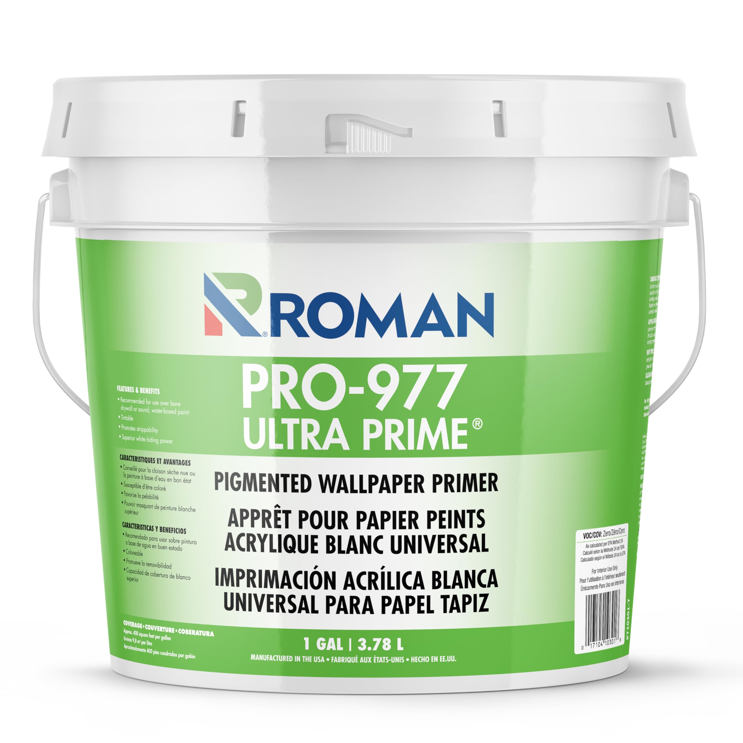ROMAN PRO-977 Ultra Prime Wallpaper Primer - Water-Based, White, 1-Gallon