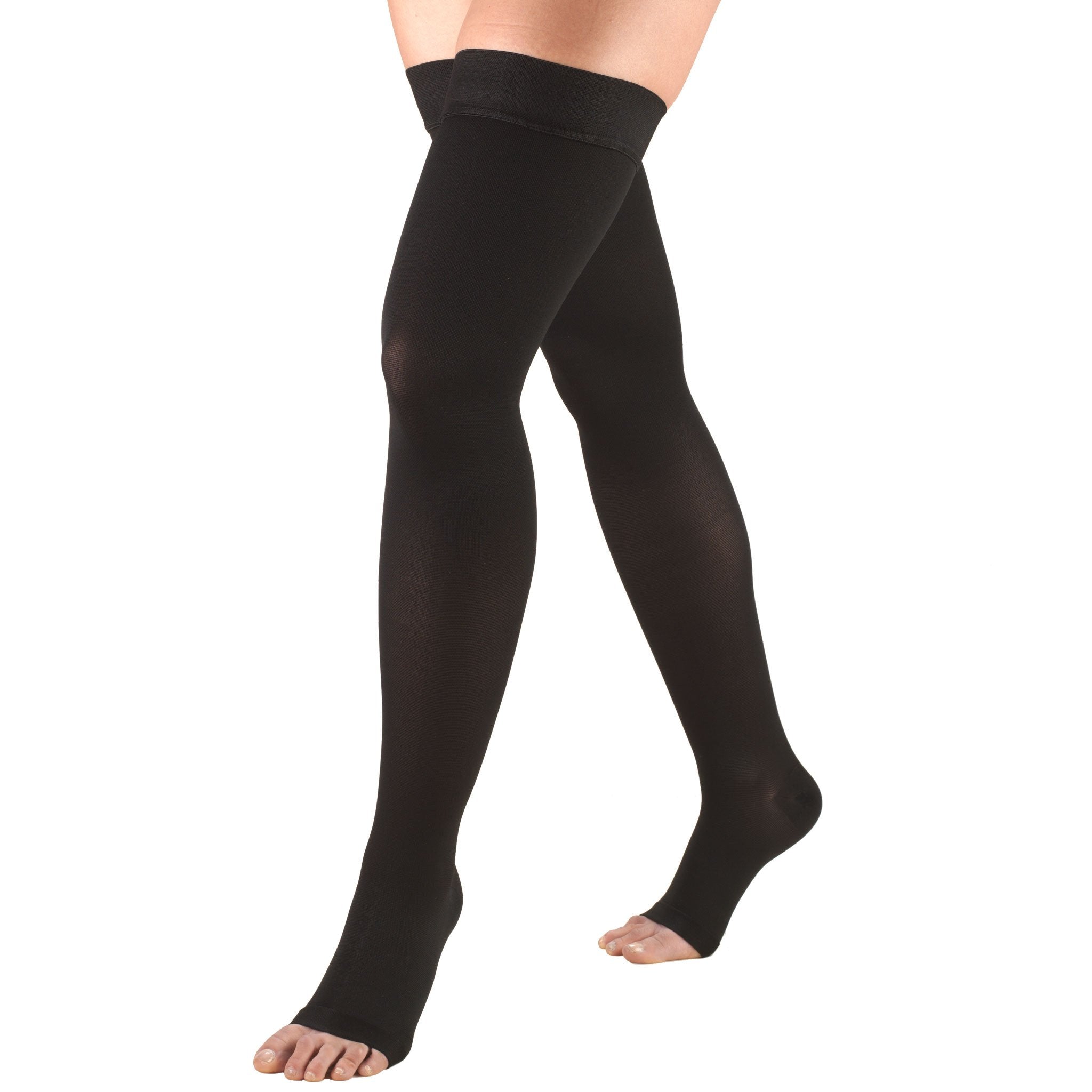 Truform 20-30 mmHg Thigh High Open Toe Stockings Medium
