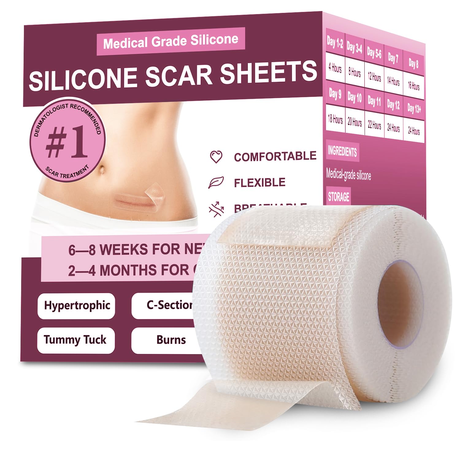 Silicone Scar Sheets Roll 1.6x276in