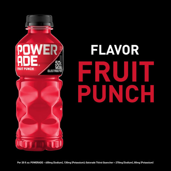 Powerade Fruit Punch, Electrolyte Enhanced Sports Drink, 20 Fl Oz