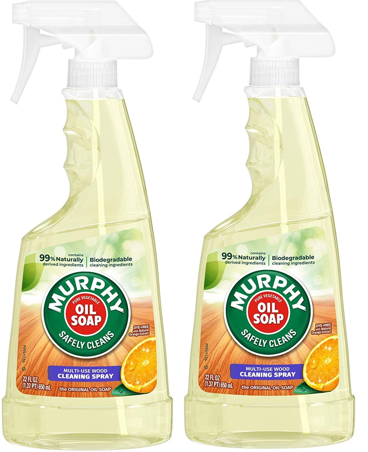 Murphy Oil Multi-Use Wood Cleaner Spray with Orange Oil, 22 Fl Oz (Pack of 2)