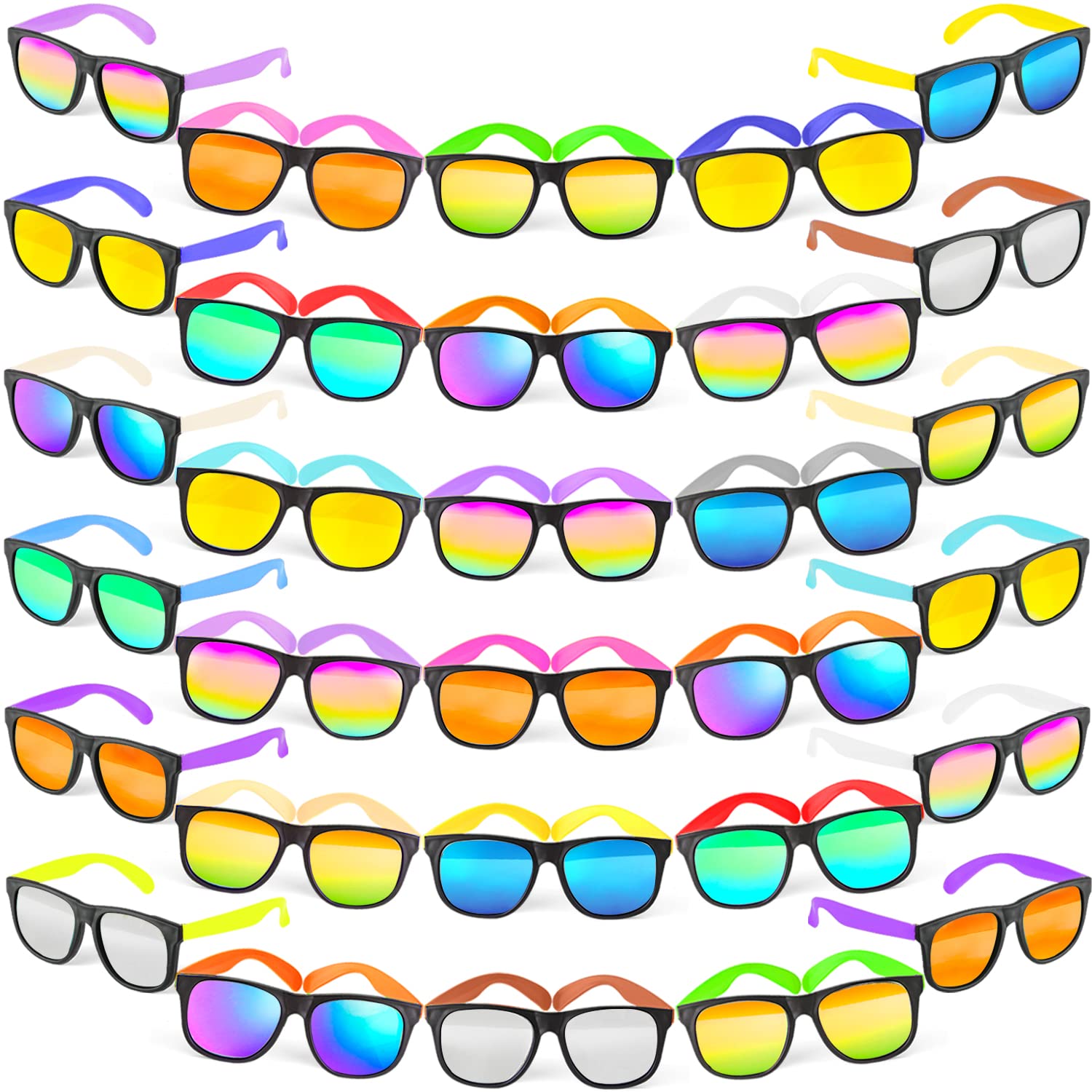 Neon Sunglasses Bulk UV Protection 32-Pack