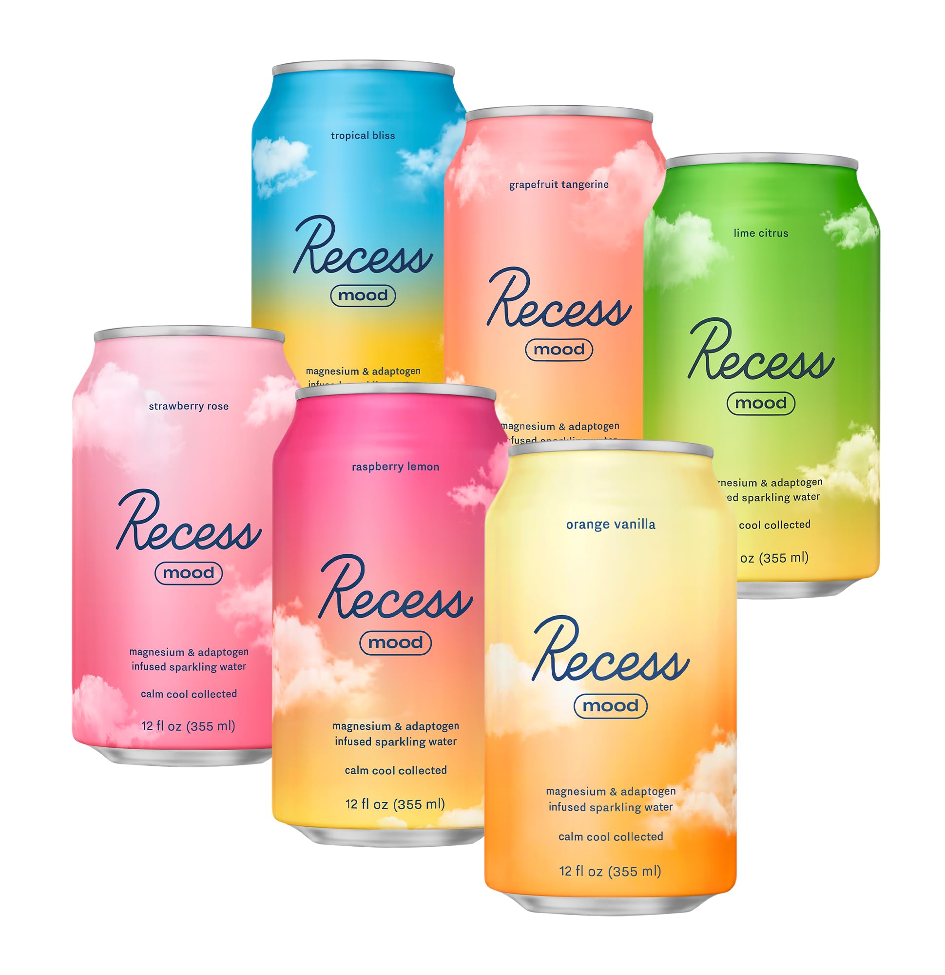 Recess Mood Variety Magnesium Calming Drink 12 Pack