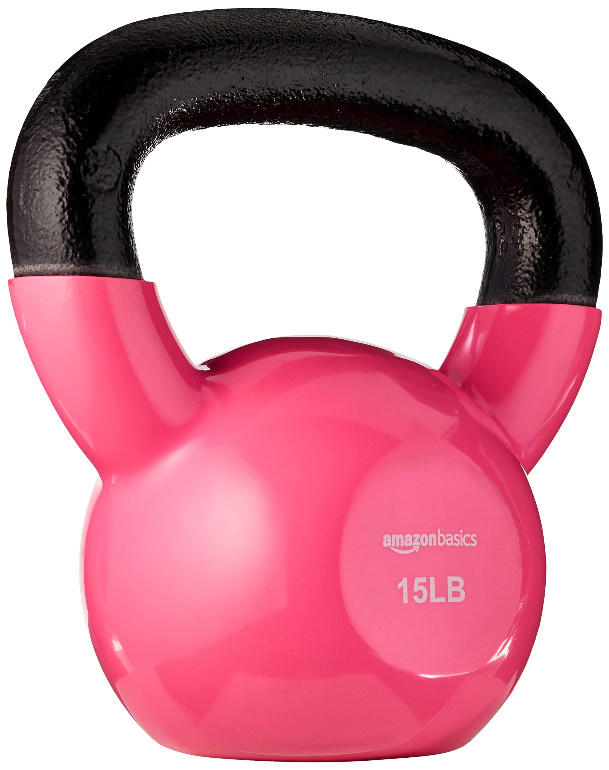 Amazon Basics Vinyl Kettlebell Pink 15lb