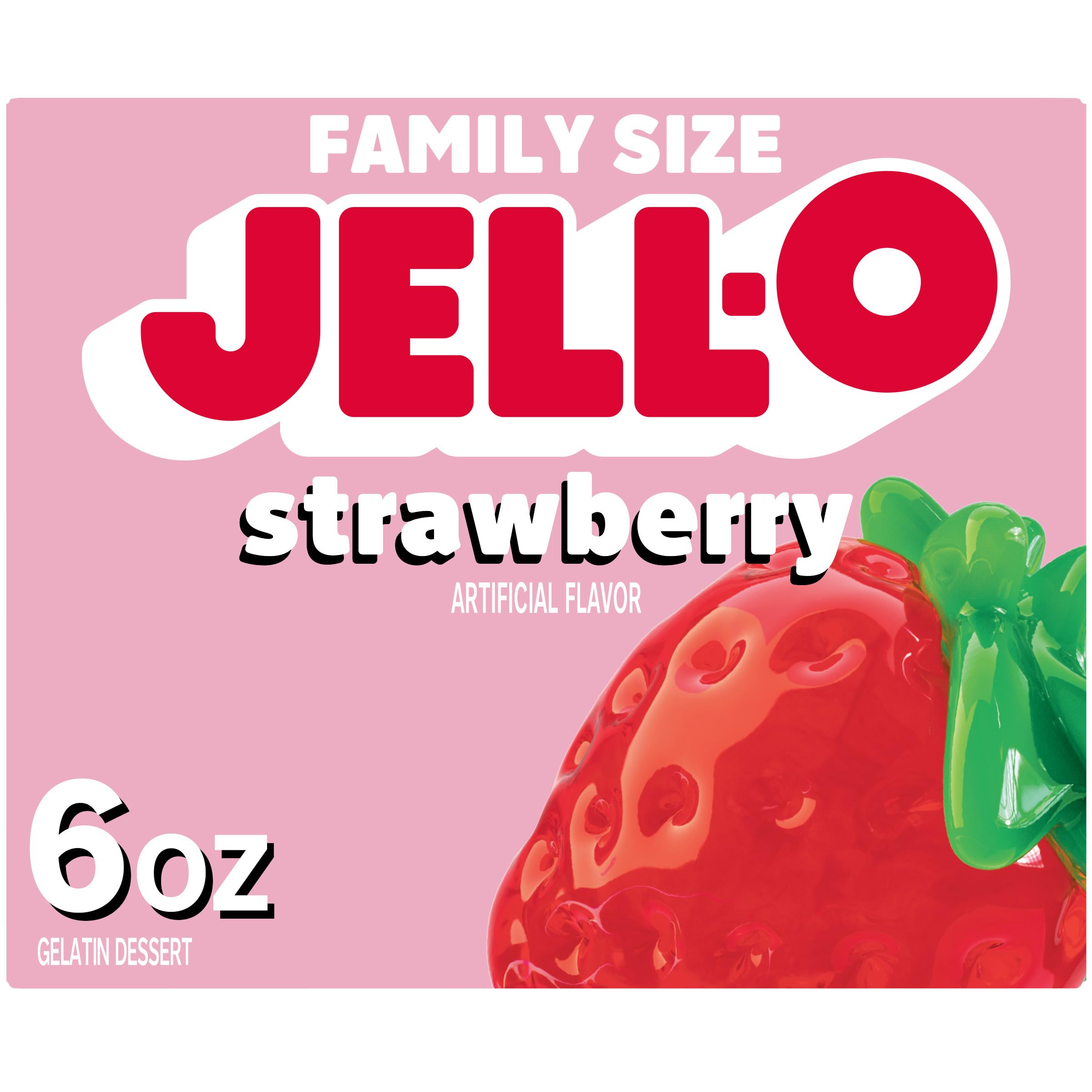 Jell-O Strawberry Gelatin Family Size 6oz Box