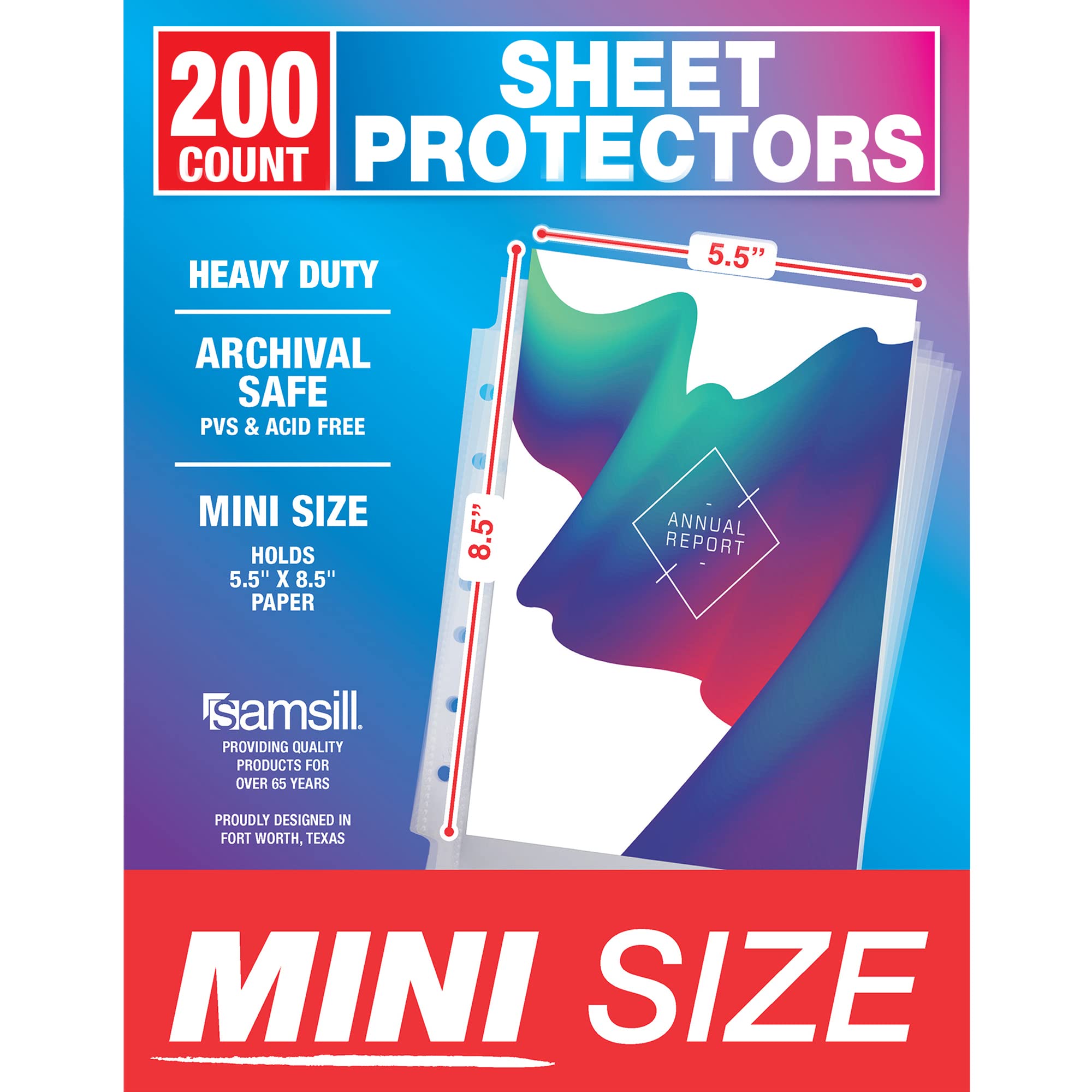 Samsill Mini Sheet Protectors 5.5x8.5 200-Pack