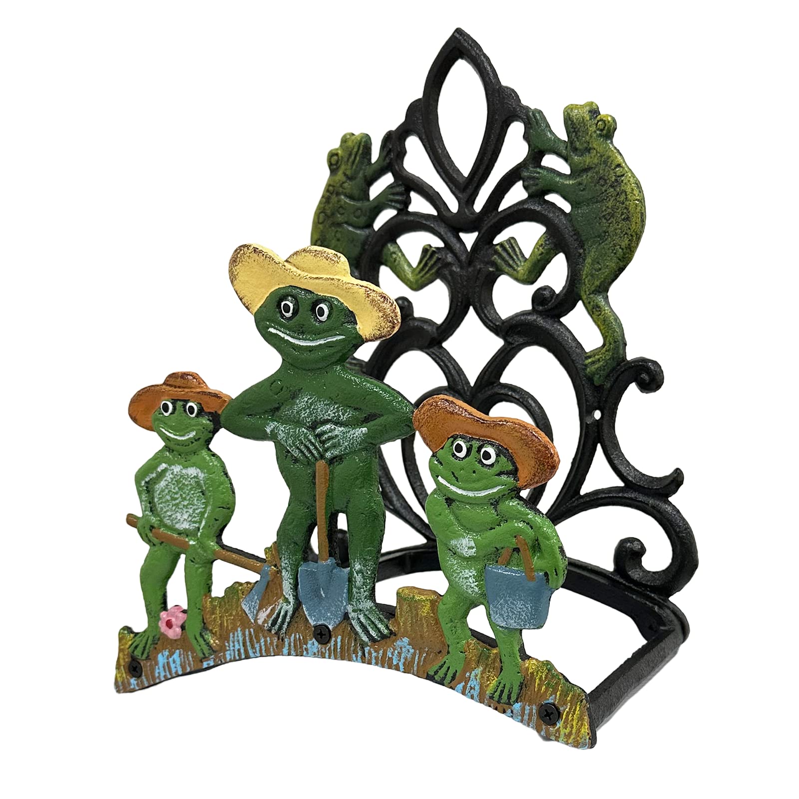 Cast Iron Garden Hose Holder Frog Design