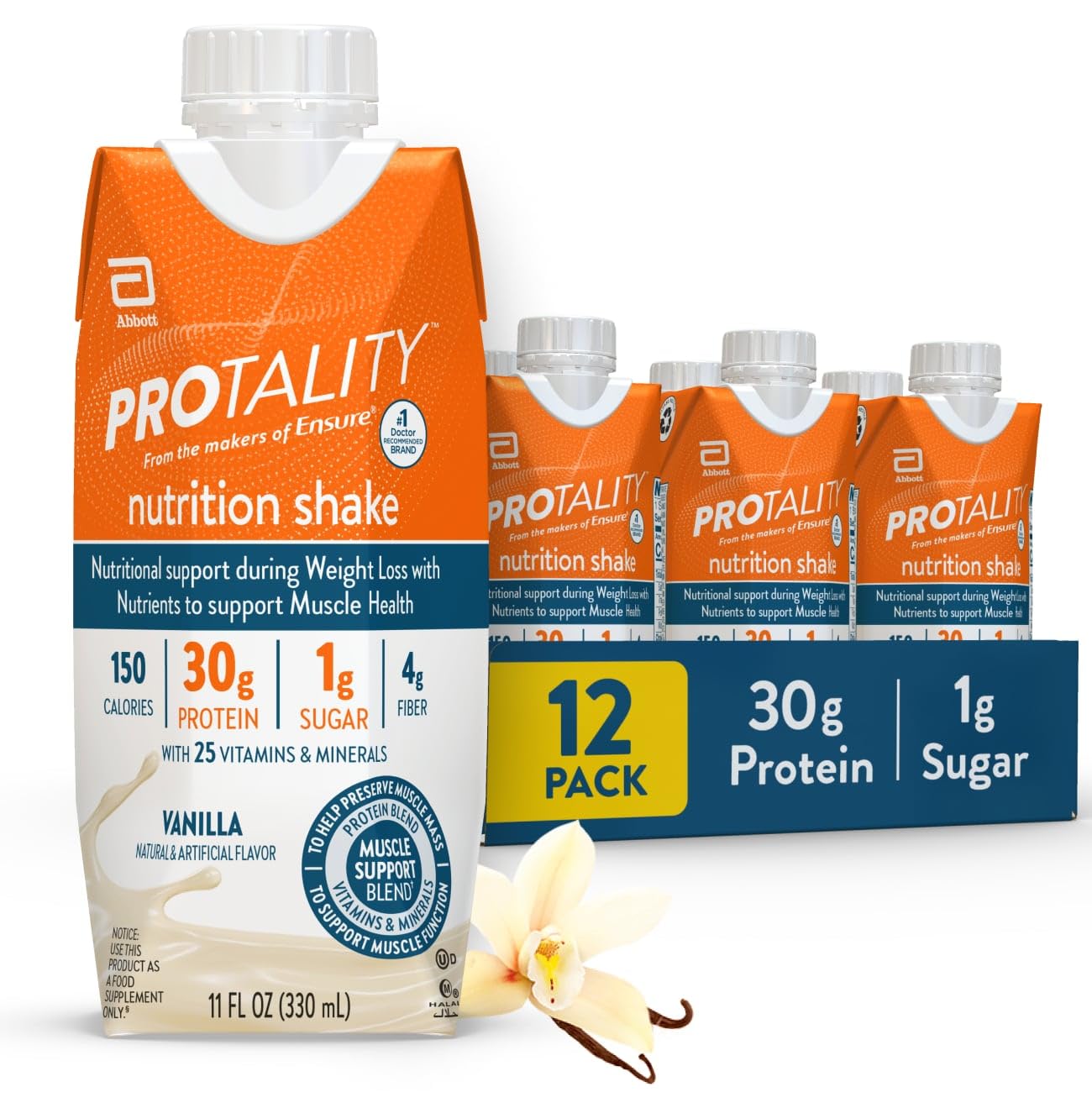 PROTALITY Vanilla 30g Protein Nutrition Shake 12 Pack