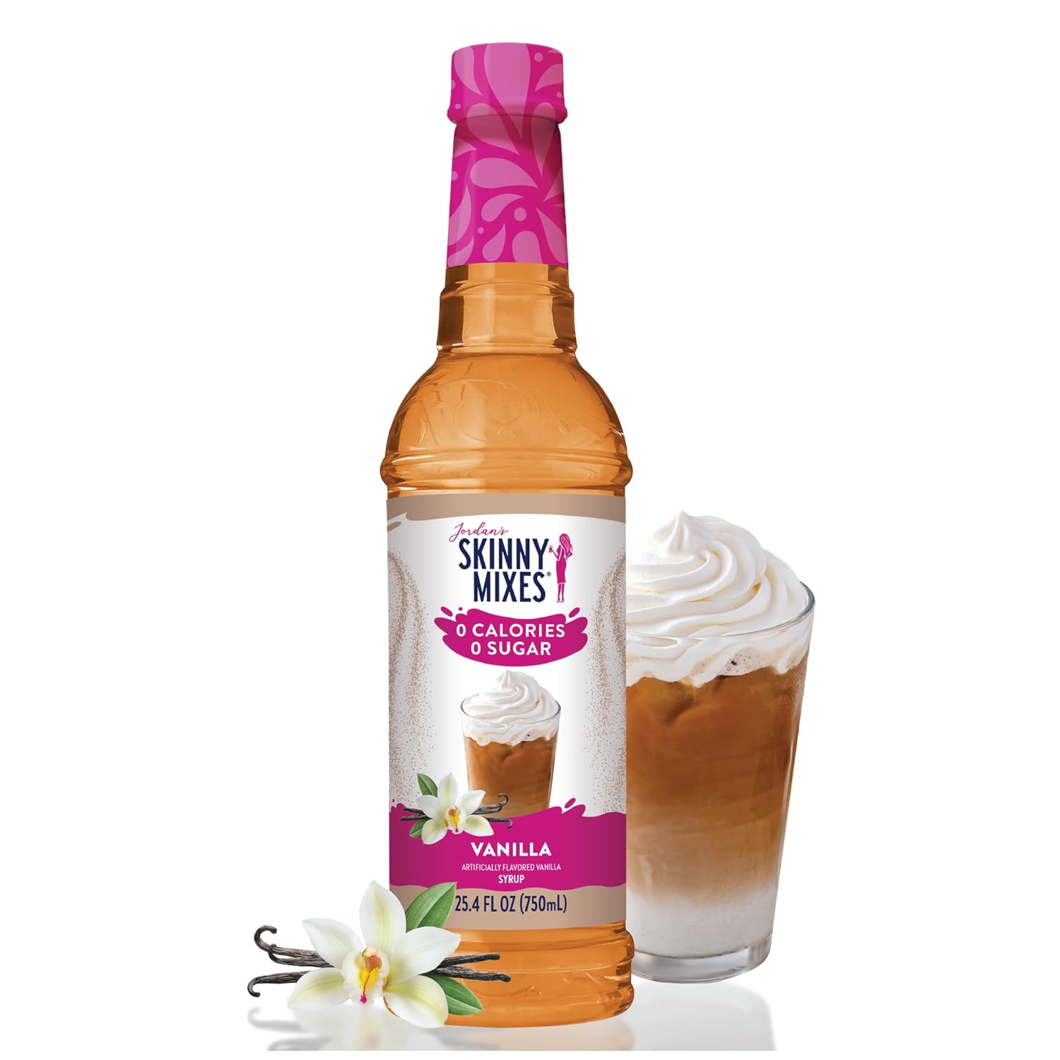 Jordan's Skinny Mixes Sugar Free Coffee Syrup, Vanilla Coffee Flavoring Syrup, Zero Calorie Drink Mix, Lattes, Baking, Protein Shake or Cocktail