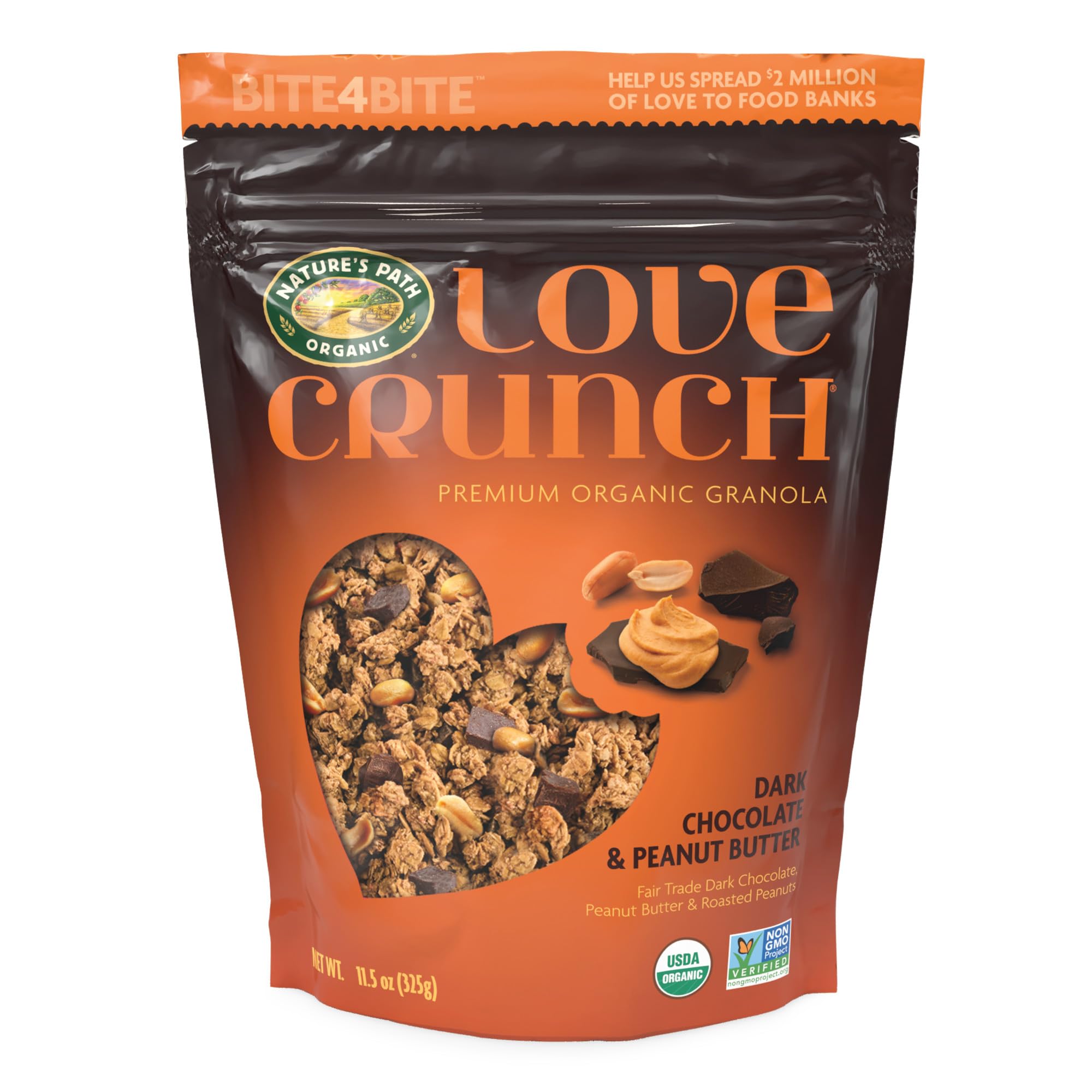 Love Crunch Dark Chocolate Peanut Butter Granola 11.5oz 6 Pack