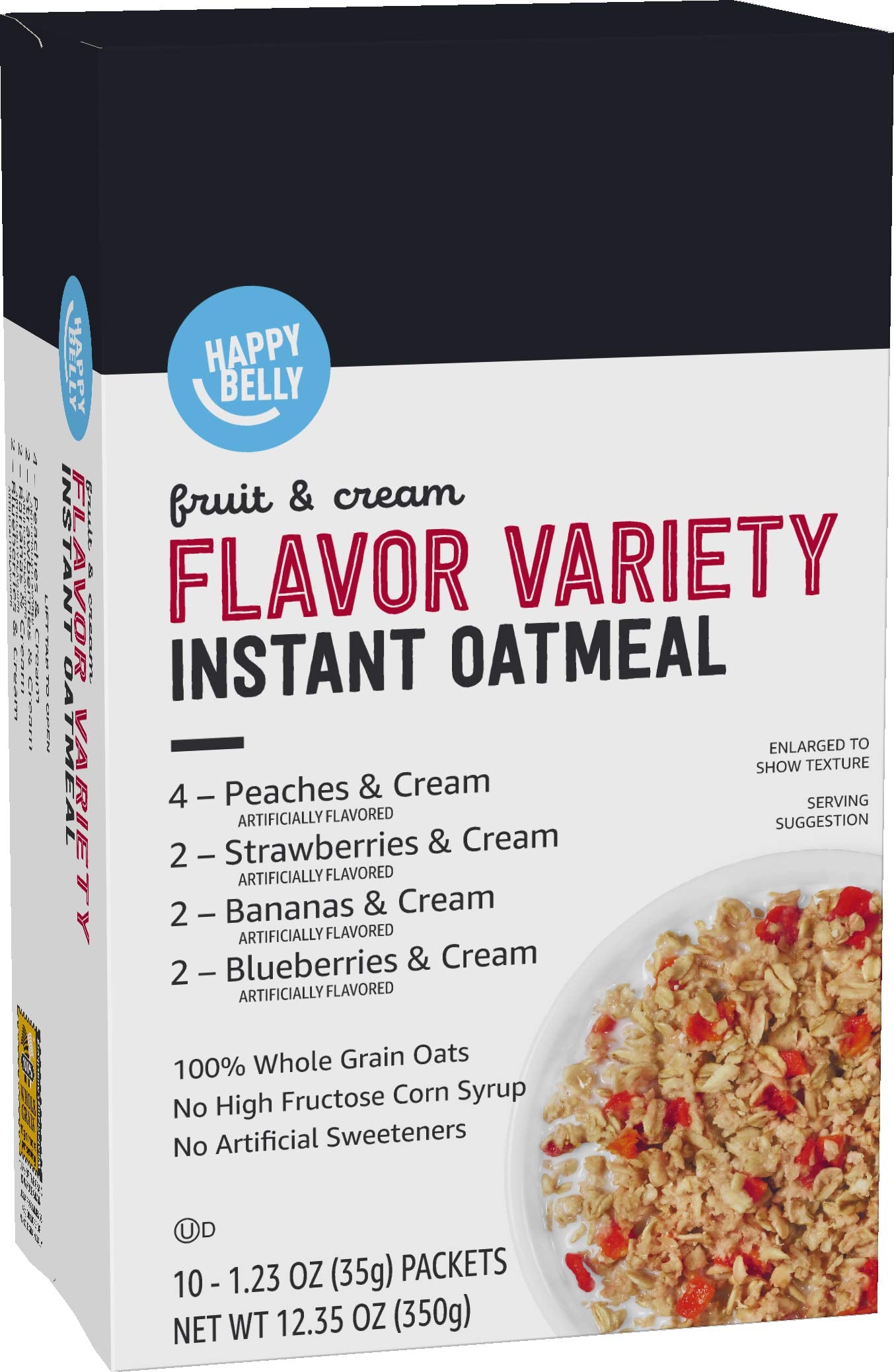 Happy Belly Instant Oatmeal Fruit Cream Variety 10-Pack