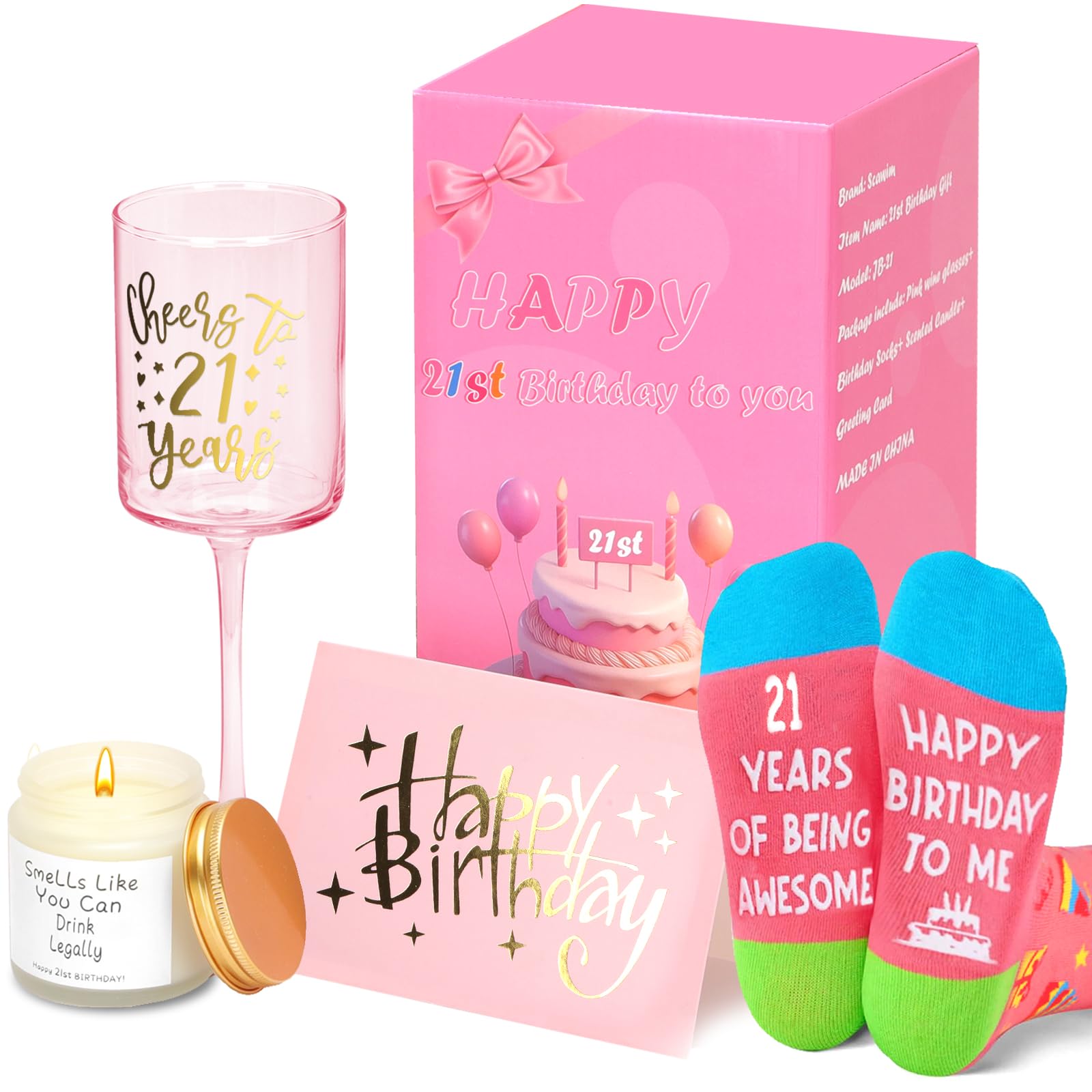 Pink 21st Birthday Tumbler Gift Women