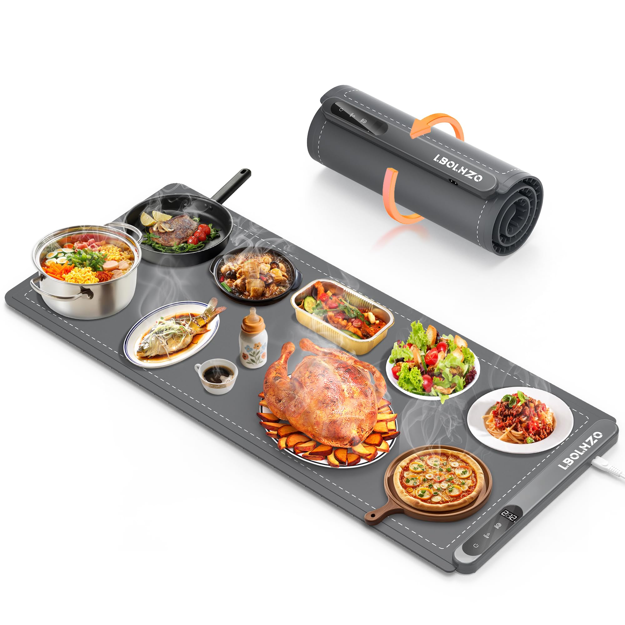 Extra Large Electric Food Warming Mat Grey