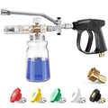 TIDY PALM Short Pressure Washer Gun with Foam Cannon, 1/4 Inch Quick Connector, with 5 Pressure Washer Nozzle Tips, 1 Liter