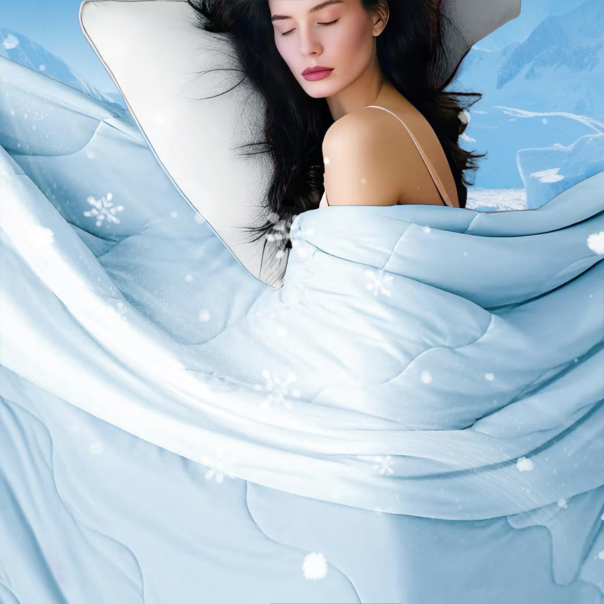 DOWNCOOL Blue Arc-Chill Cooling King Comforter