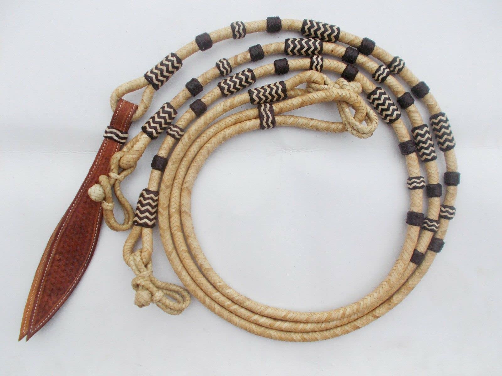 WeavingCraft Hand-Braided Romal Reins Leather 8.5ft
