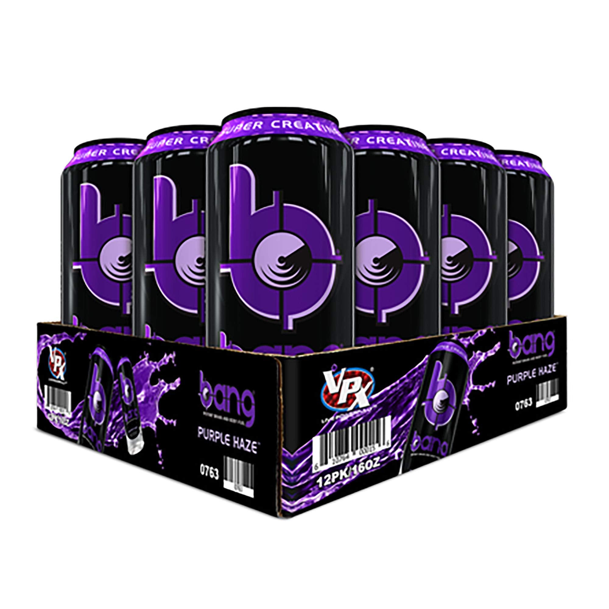 Bang Energy Purple Haze, Sugar-Free Energy Drink, 16-Ounce