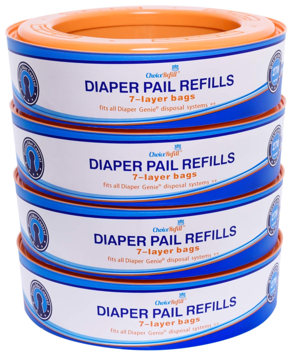 ChoiceRefill Diaper Genie Compatible Refills 4-Pack 1300 Count