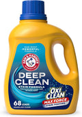 ARM & HAMMER Deep Clean Stain Formula, Liquid Laundry Detergent, 102 fl oz, 68 Loads