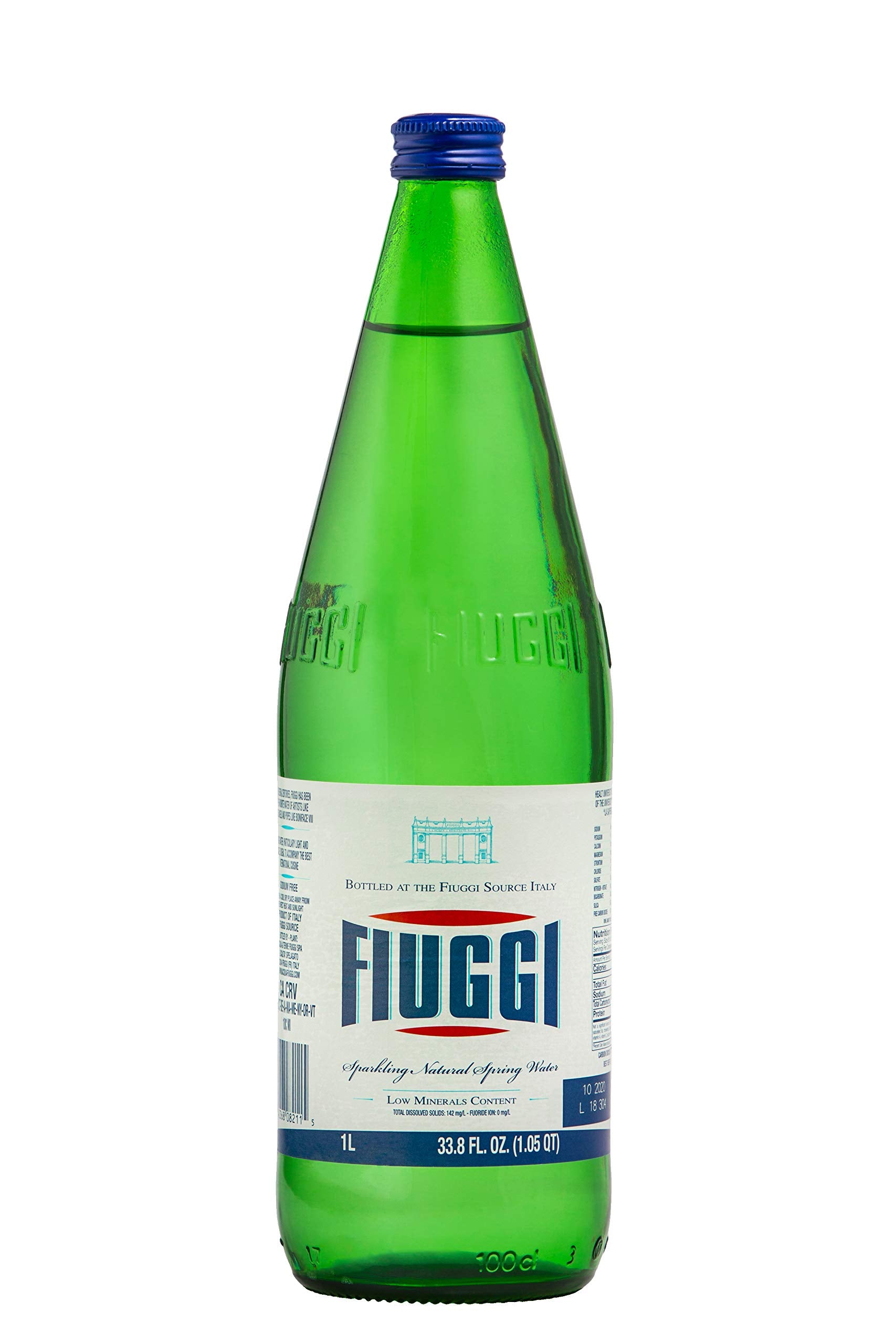 Fiuggi - Natural Mineral Sparkling Water, (6)- 1L Glass Bottles