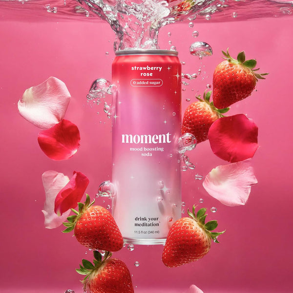 Moment Botanical Soda (Shark Tank) - Calm, Clarity & Relaxation with L-Theanine & Ashwagandha - Non Alcoholic Drinks for Adults