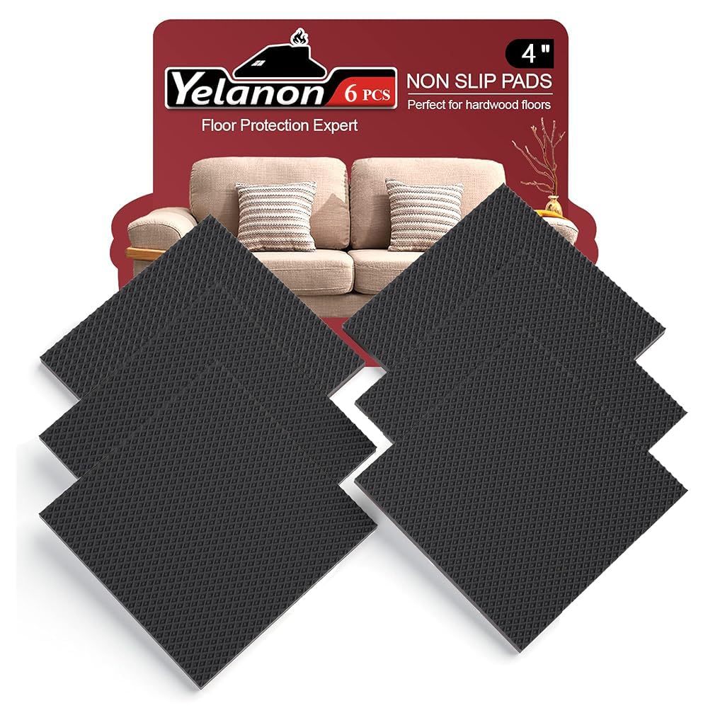 Yelanon Non Slip Furniture Grippers 4 Inch 6-Pack