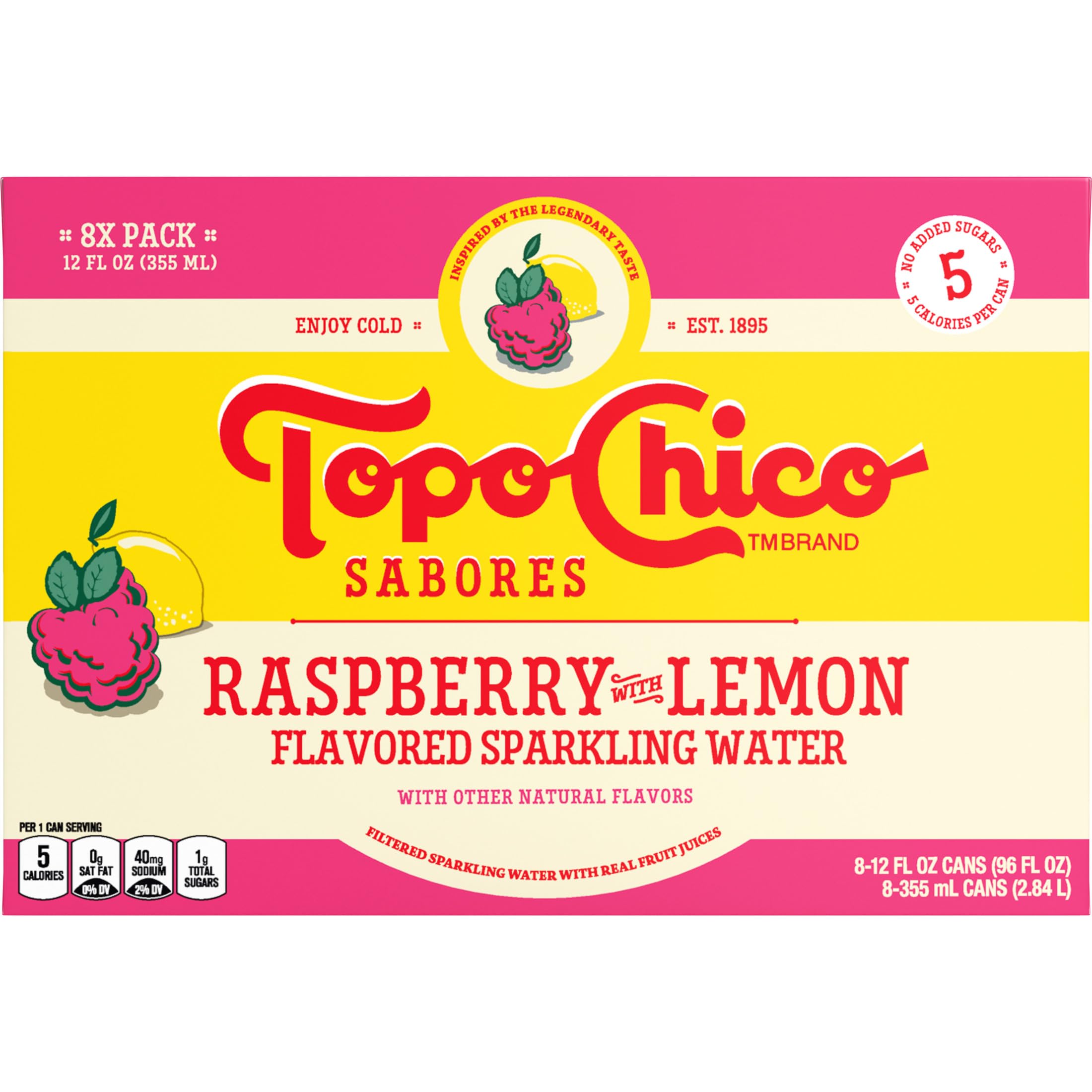 Topo Chico Raspberry Lemon 12oz Cans 8-Pack