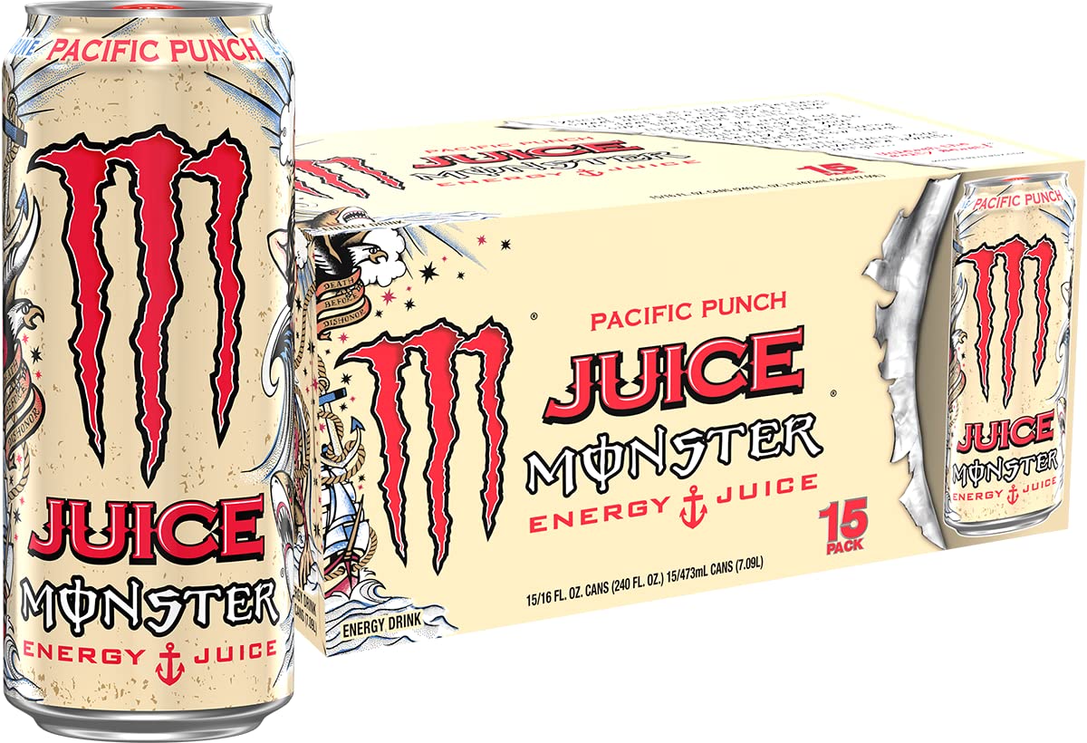Monster Energy Juice Monster Pacific Punch, Energy Drink, 16 Ounce