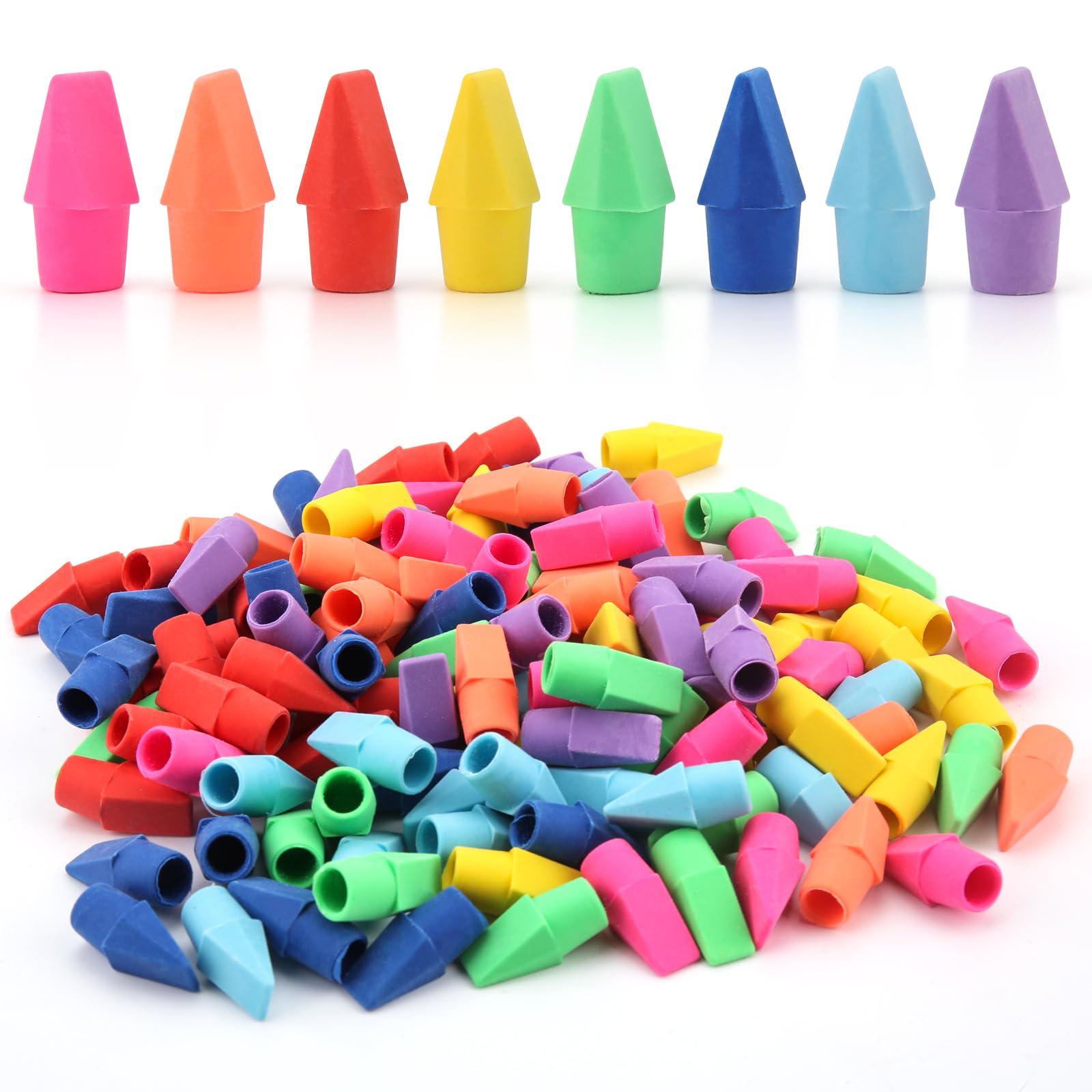 YISAN Cap Erasers Assorted Colors 120-Pack