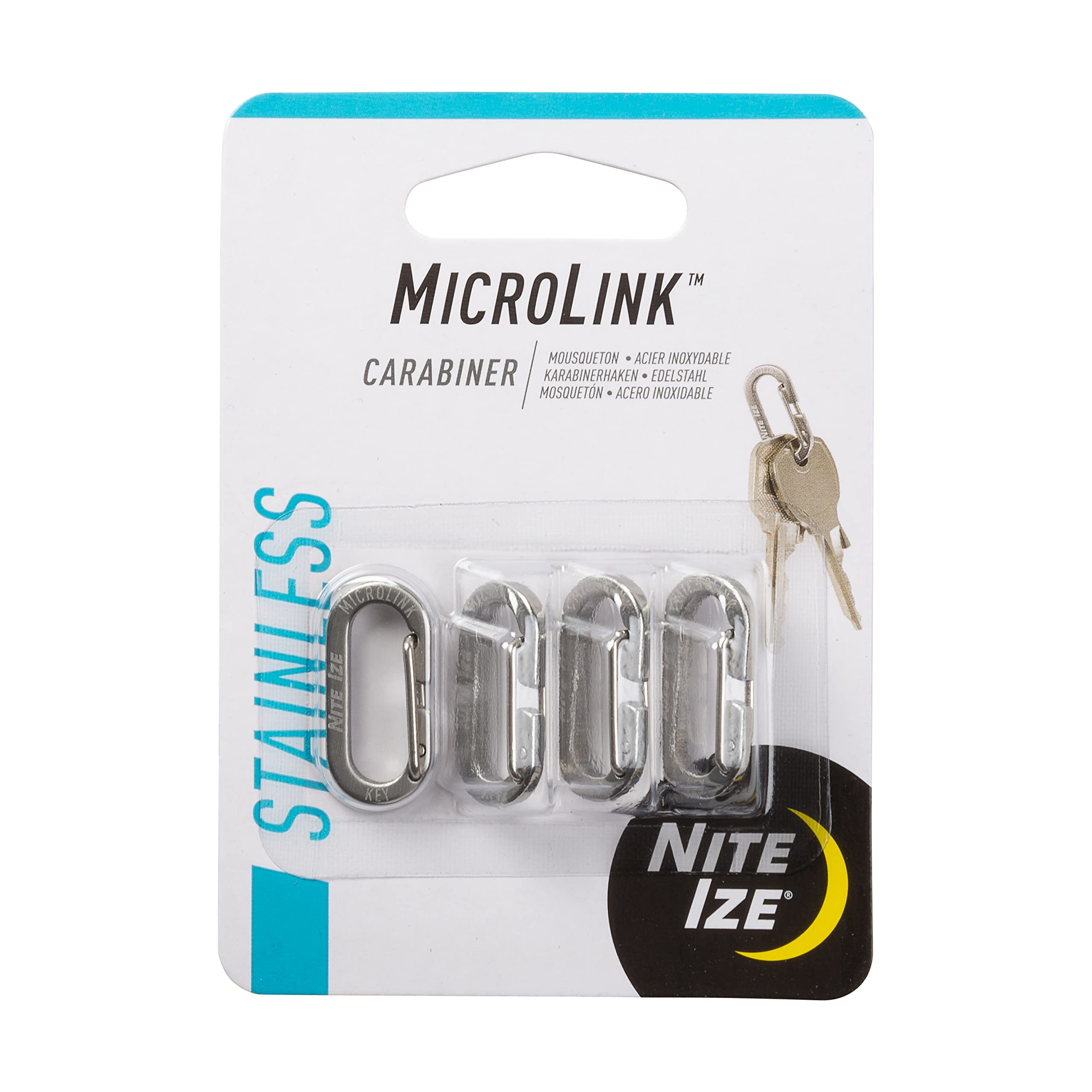 Nite Ize MicroLink Stainless Steel Carabiner 4-Pack