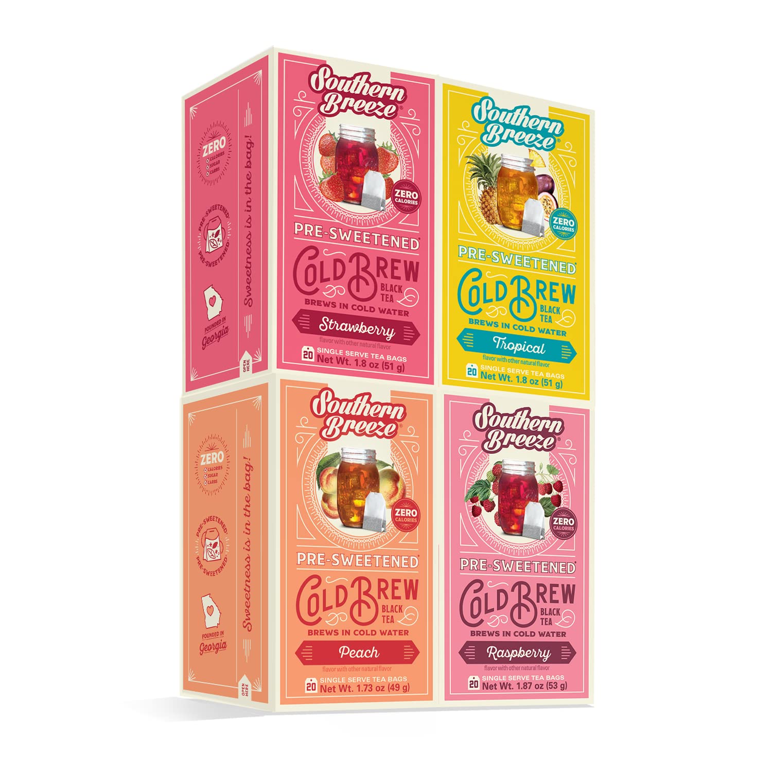 Southern Breeze Cold Brew Tea Variety 4-Pack