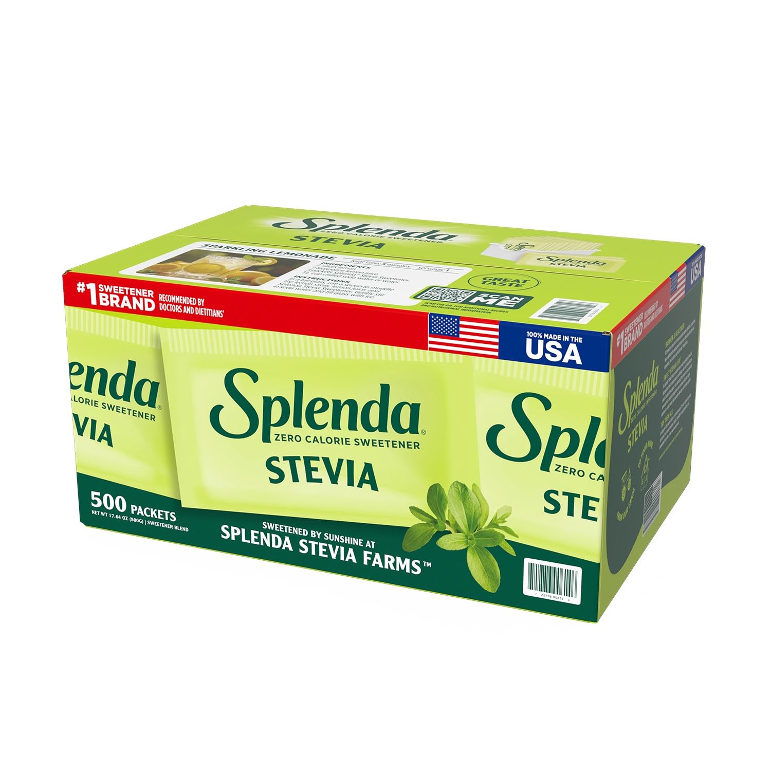 SPLENDA Stevia Zero Calorie Sweetener Packets 500 Count