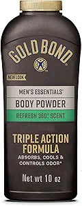 Gold Bond Men's Essentials Talc Free Body Powder, 10 oz., Refresh 360 Scent, Body Powder for Men, Wetness Protection
