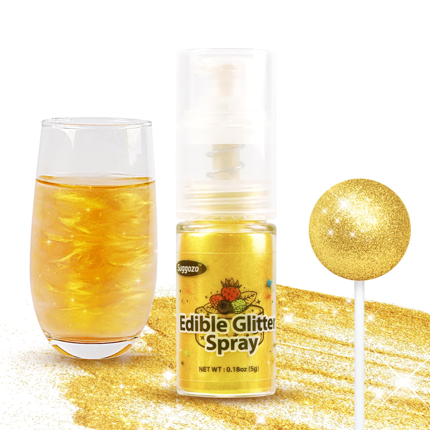 Shimmer Gold Edible Glitter Spray 5g